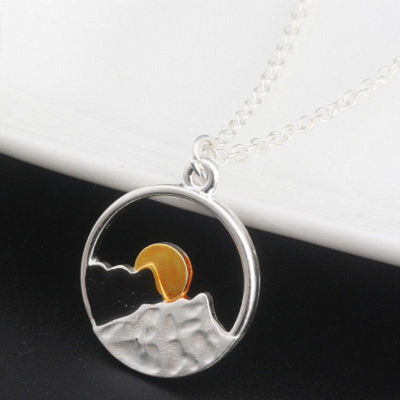 European And American Style Single-layer Necklace, Fashion Jewelry, Landscape Pendant Necklace