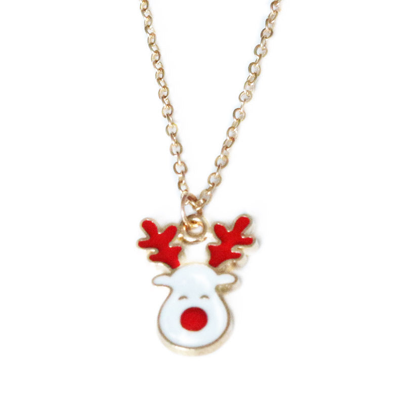 Women's Fashion Simple Christmas Elk Pendant Necklace