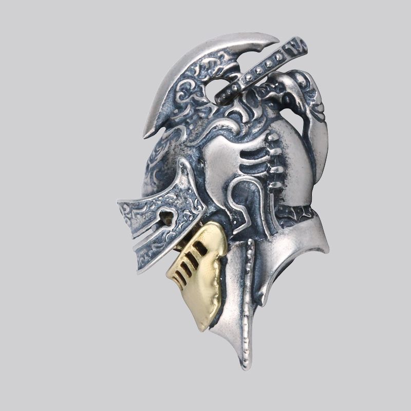 Retro Skull Helmet Pendant Necklace