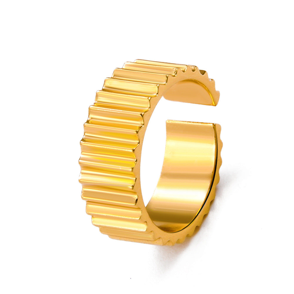 Geometric Metal Index Finger Ring With Niche Design For Couples