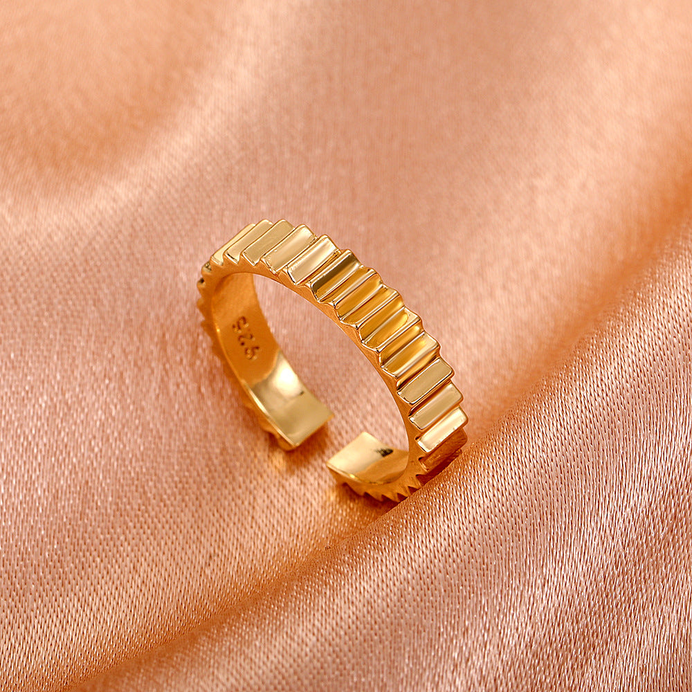 Geometric Metal Index Finger Ring With Niche Design For Couples