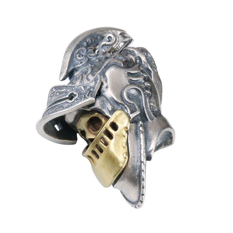 Retro Skull Helmet Pendant Necklace