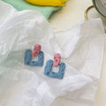 Personalized Color Stud Earrings Candy Color Silver Needle Earrings