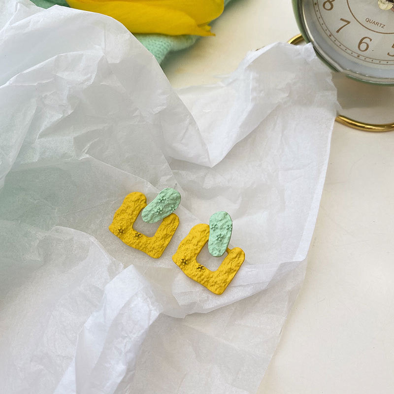 Personalized Color Stud Earrings Candy Color Silver Needle Earrings