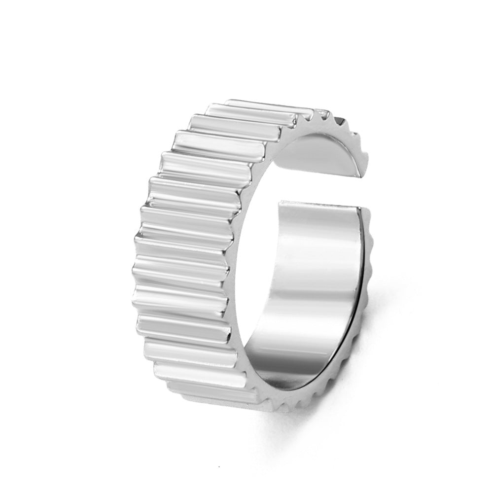 Geometric Metal Index Finger Ring With Niche Design For Couples